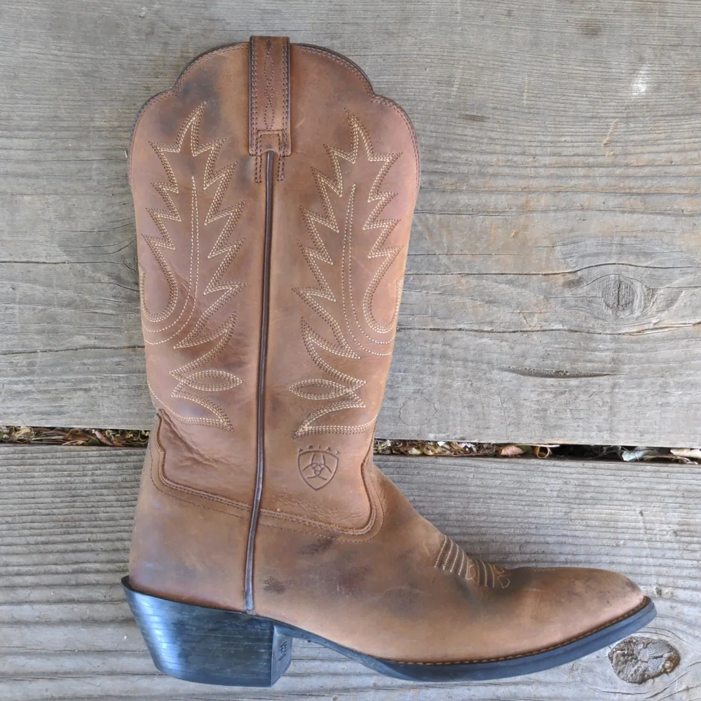 Ariat Women's Heritage Distressed Brown Western Boots Size 7B - Picture 6 of 16